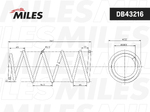 Пружина (2шт. в упаковке) MILES DB43216 (цена за 1шт.)  TOYOTA VITZ 1SZ/2NZ 99-05,PLATZ 99-06 передн